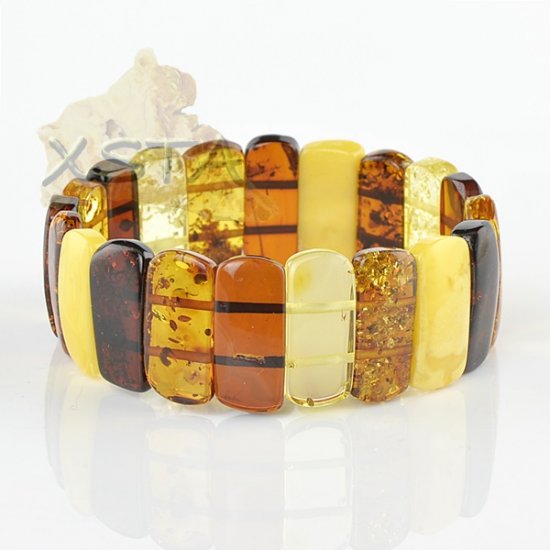 Multicolor amber bracelet beads